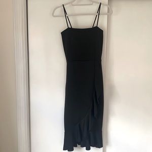 Black dress with ruffle and adjustable straps